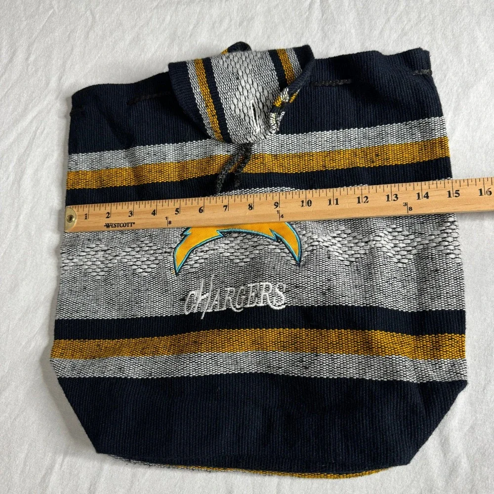 Los Angeles Chargers Woven Baja Knapsack Backpack Striped NFL Bag